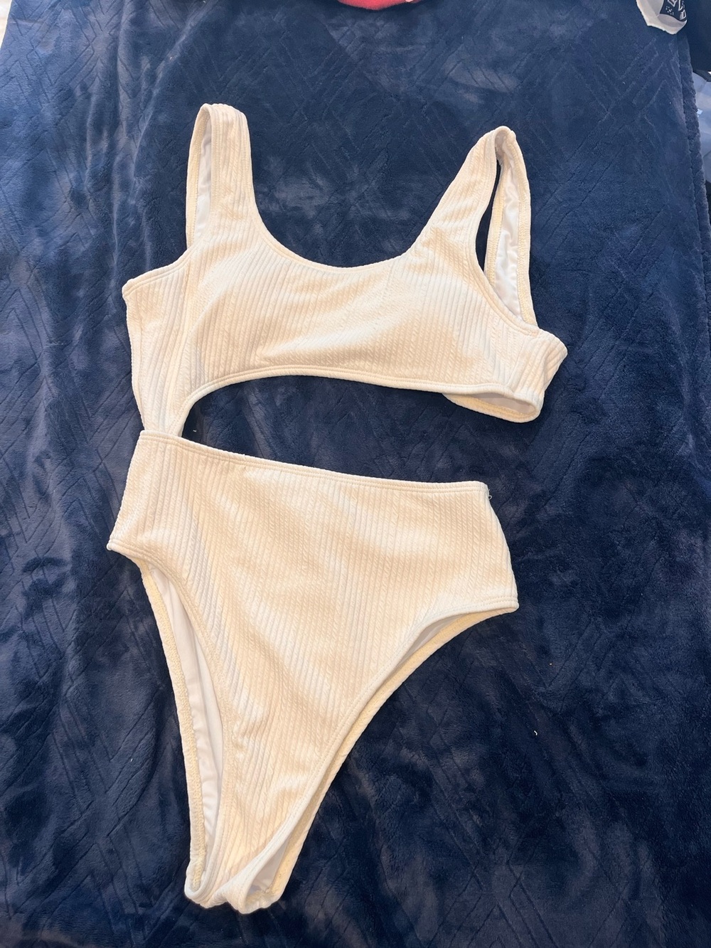 Cider Cream Ivory One Piece  Cutout Swimsuit Small One Piece